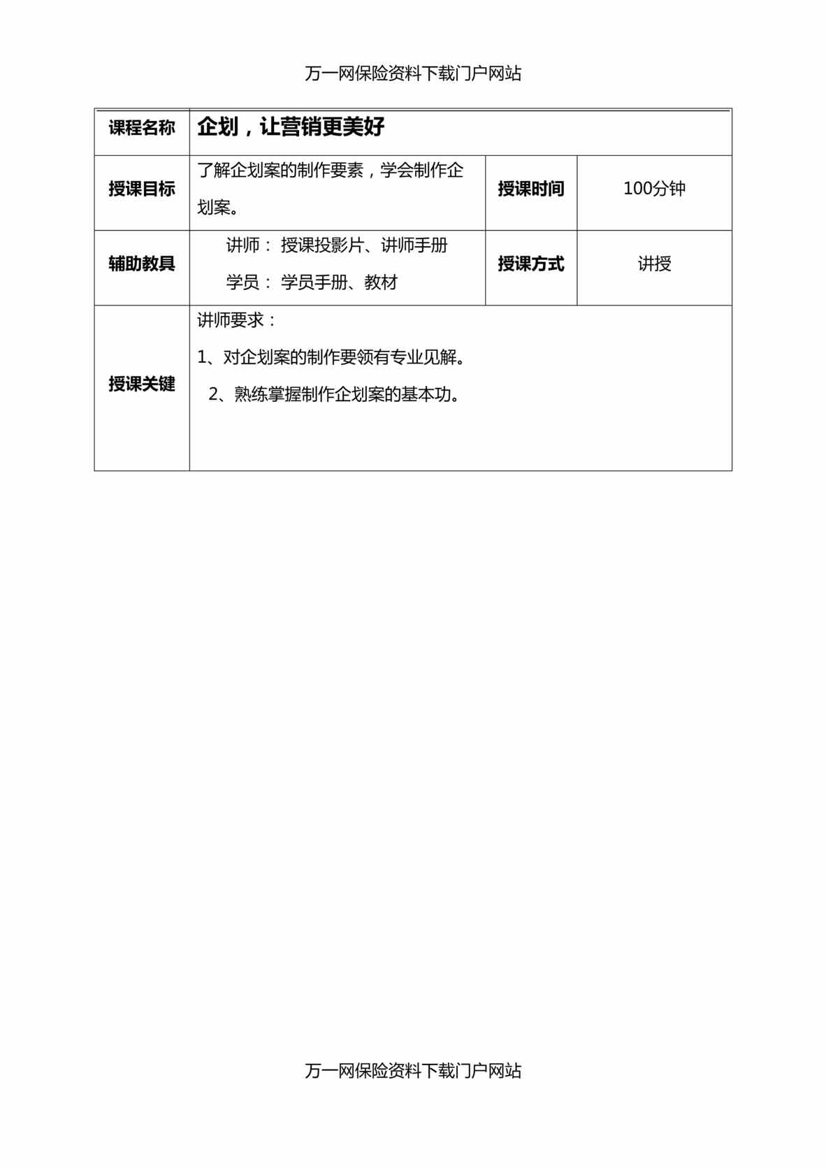 “组训督训培训班3企划让营销更美好及讲师手册”第1页图片