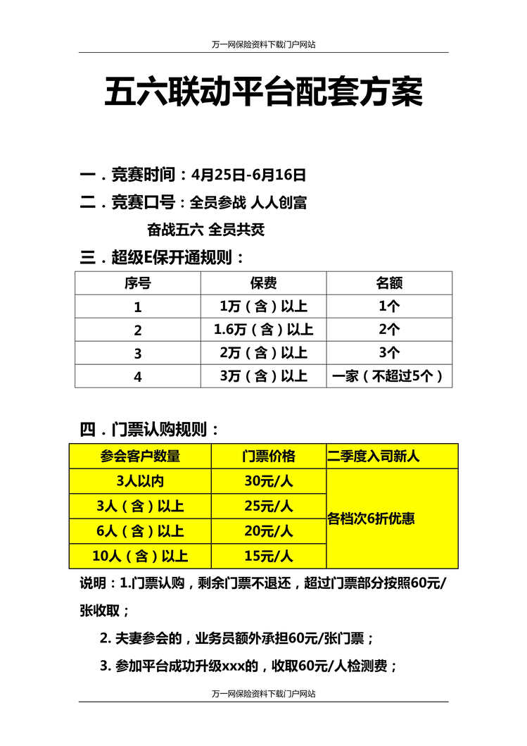 “保险营销五六联动产说会平台配套方案3页(1)DOC”第1页图片