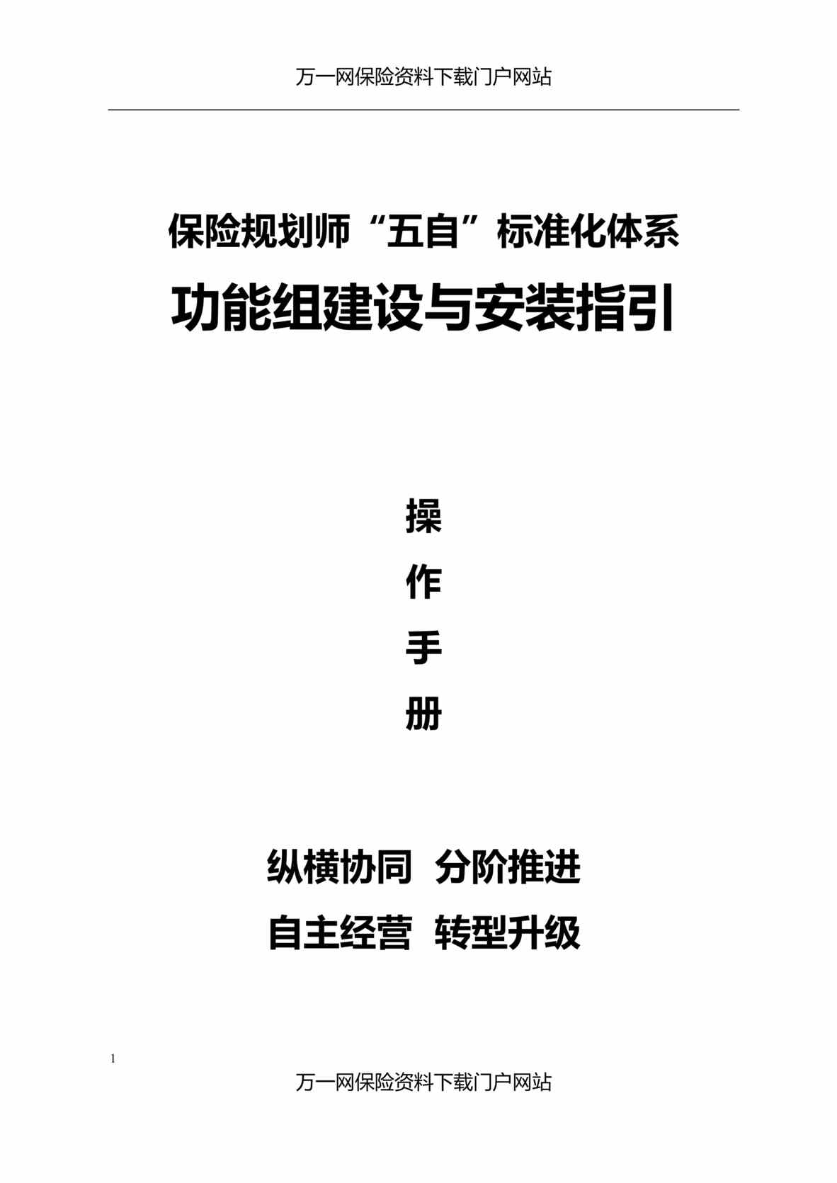 “保险团队功能组建设与安装指引操作手册19页DOC”第1页图片