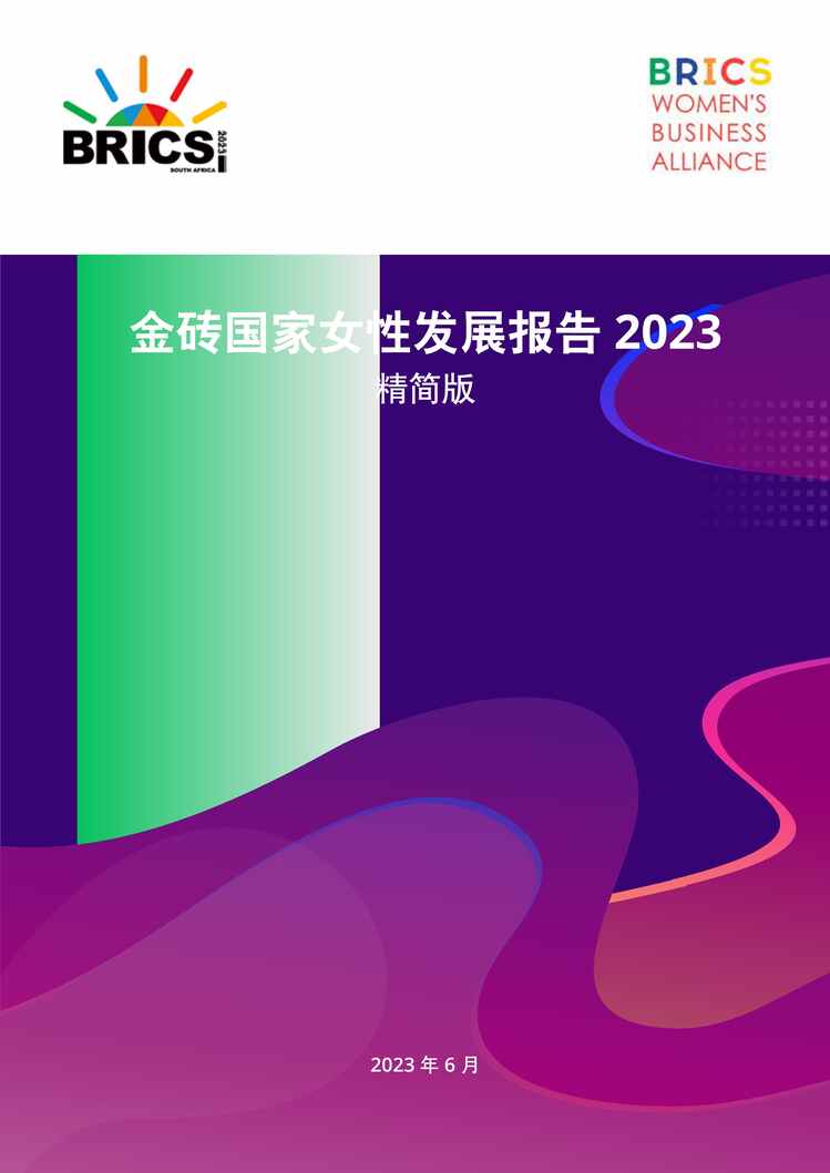 “2023金砖国家女性发展报告PDF”第1页图片