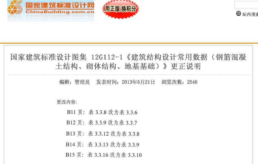 “12G112_1建筑结构设计常用数据(含更正说明)PDF”第1页图片