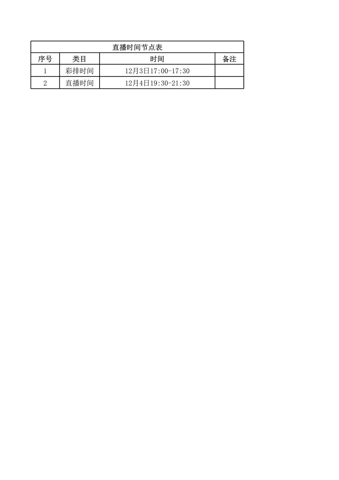 “直播流程、脚本以及时间节点表格XLS”第1页图片