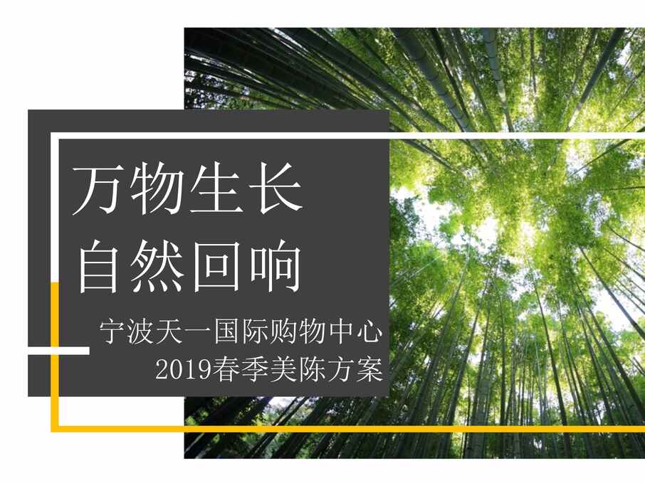 “2019年宁波国际购物中心春季美陈方案PPT”第1页图片