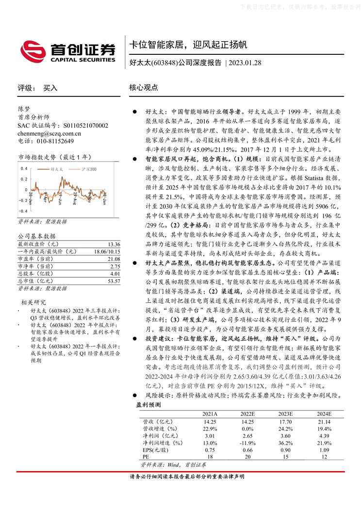 “2023年(41页)好太太卡位智能家居_迎风起正扬帆PDF”第1页图片