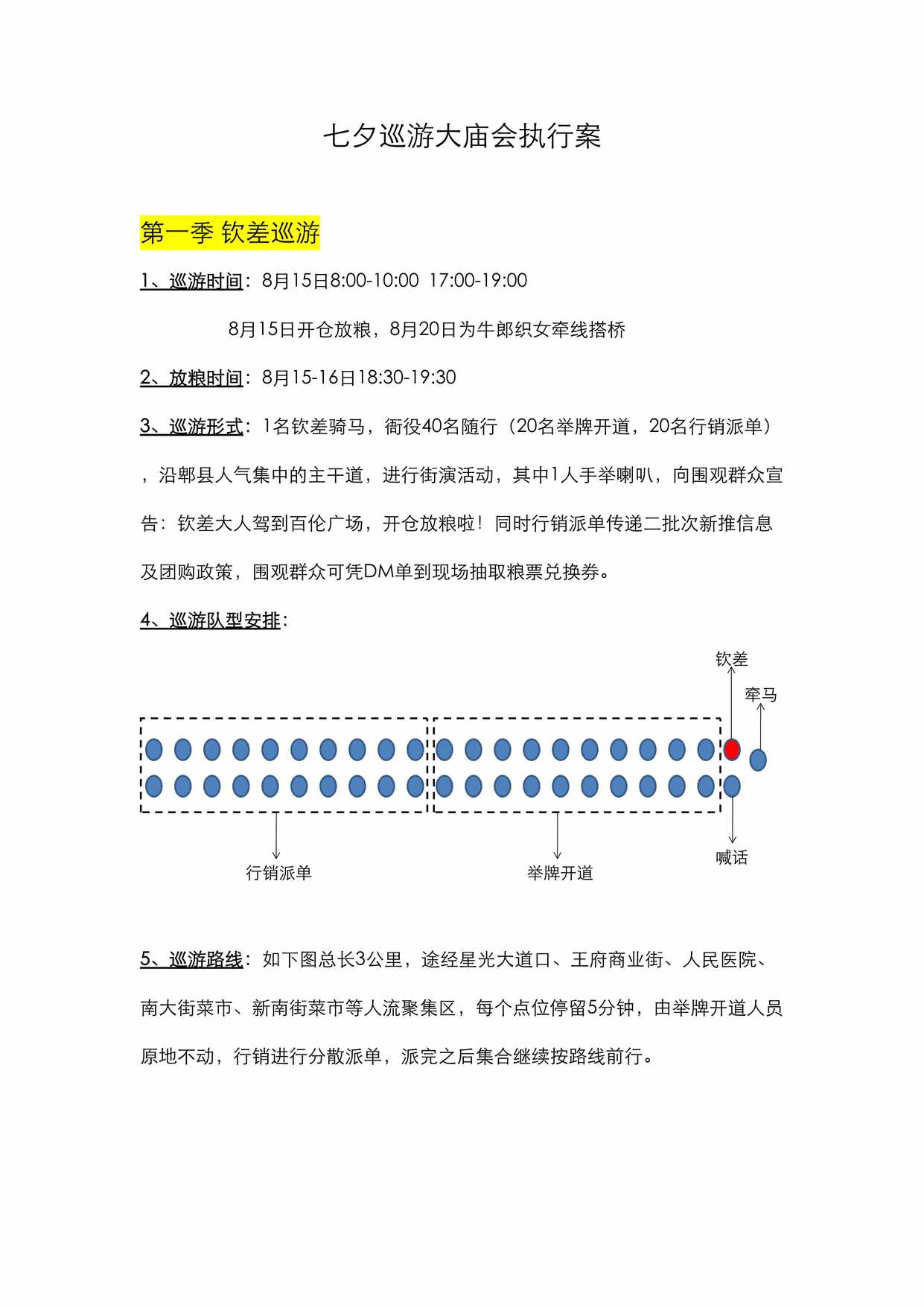 “七夕巡游大庙会执行方案DOC”第1页图片