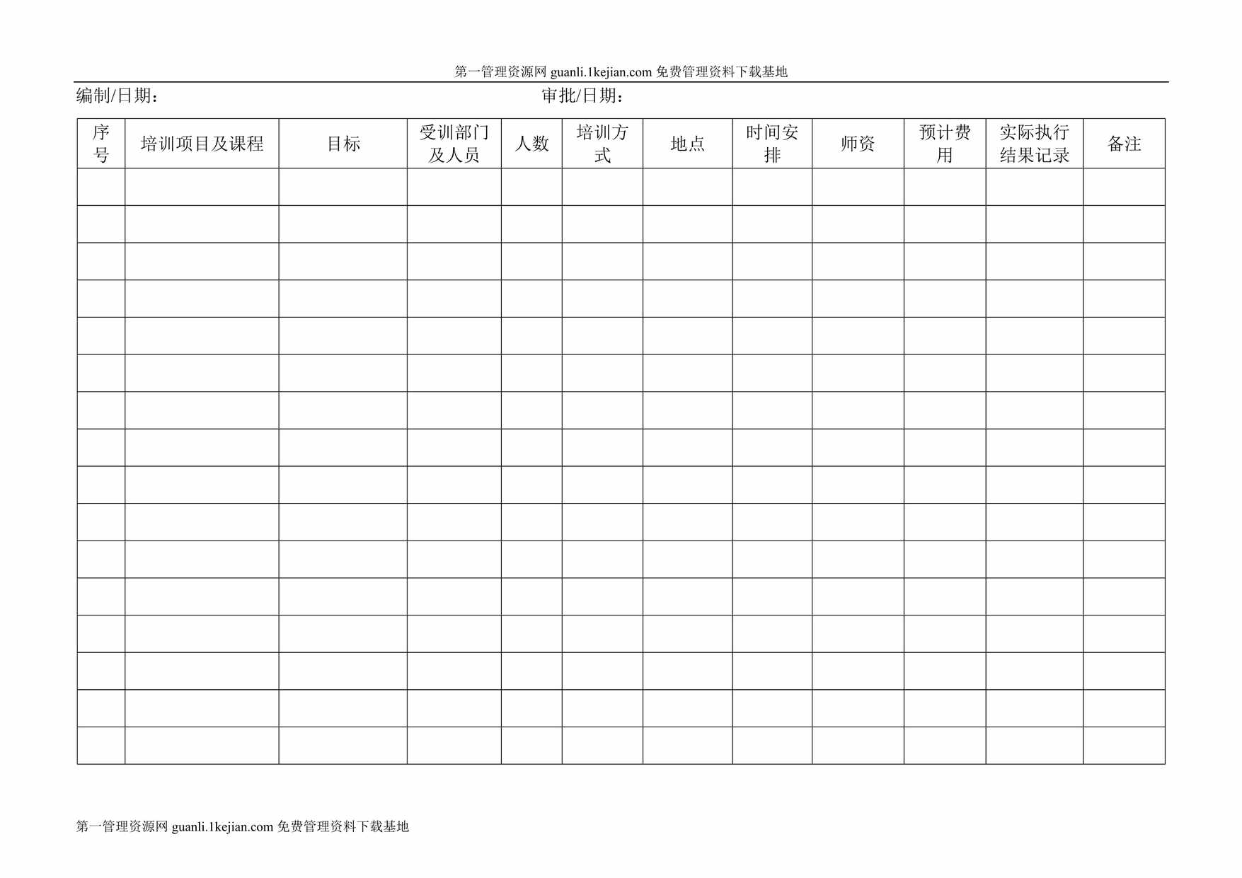 “员工培训实施计划022DOC”第1页图片