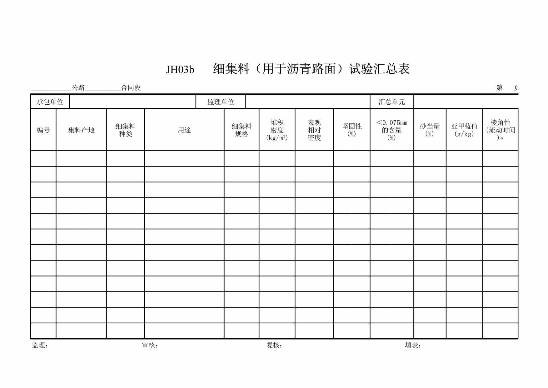 “JHb细集料用于沥青路面汇总表XLS”第1页图片