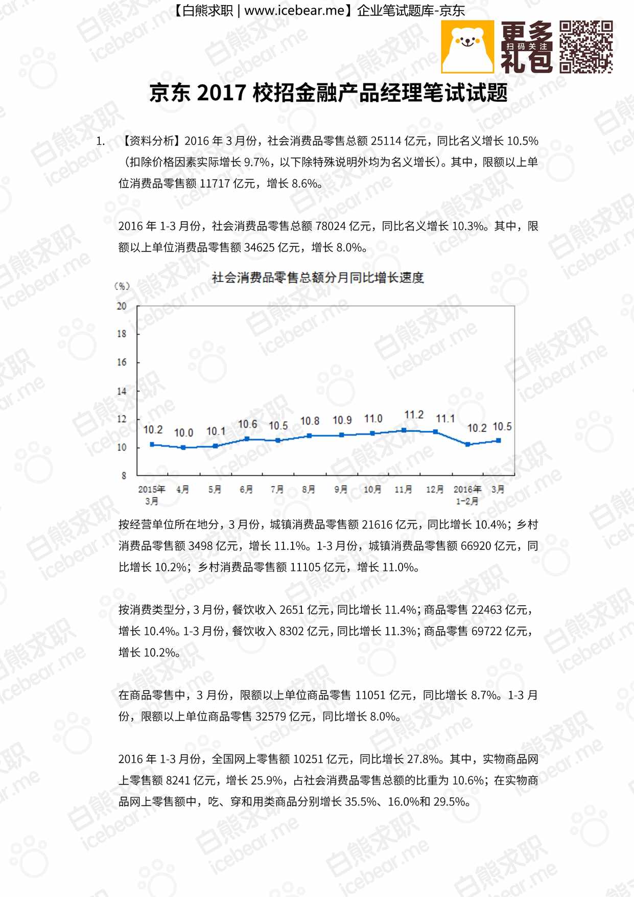 “京东校招金融产品经理笔试试题PDF”第1页图片