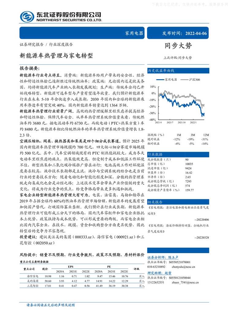 “2022年新能源车热管理与家电转型(33页)PDF”第1页图片