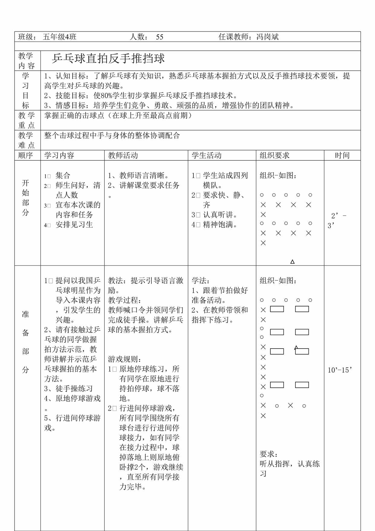 “公开课乒乓球反手推挡球教案DOC”第1页图片