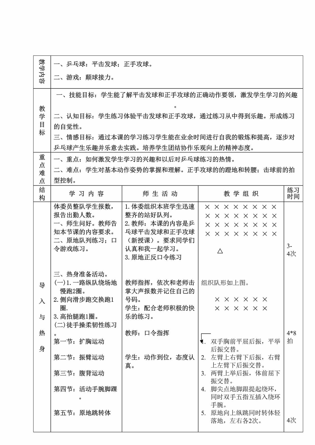 “体育乒乓球教案高中DOC”第1页图片