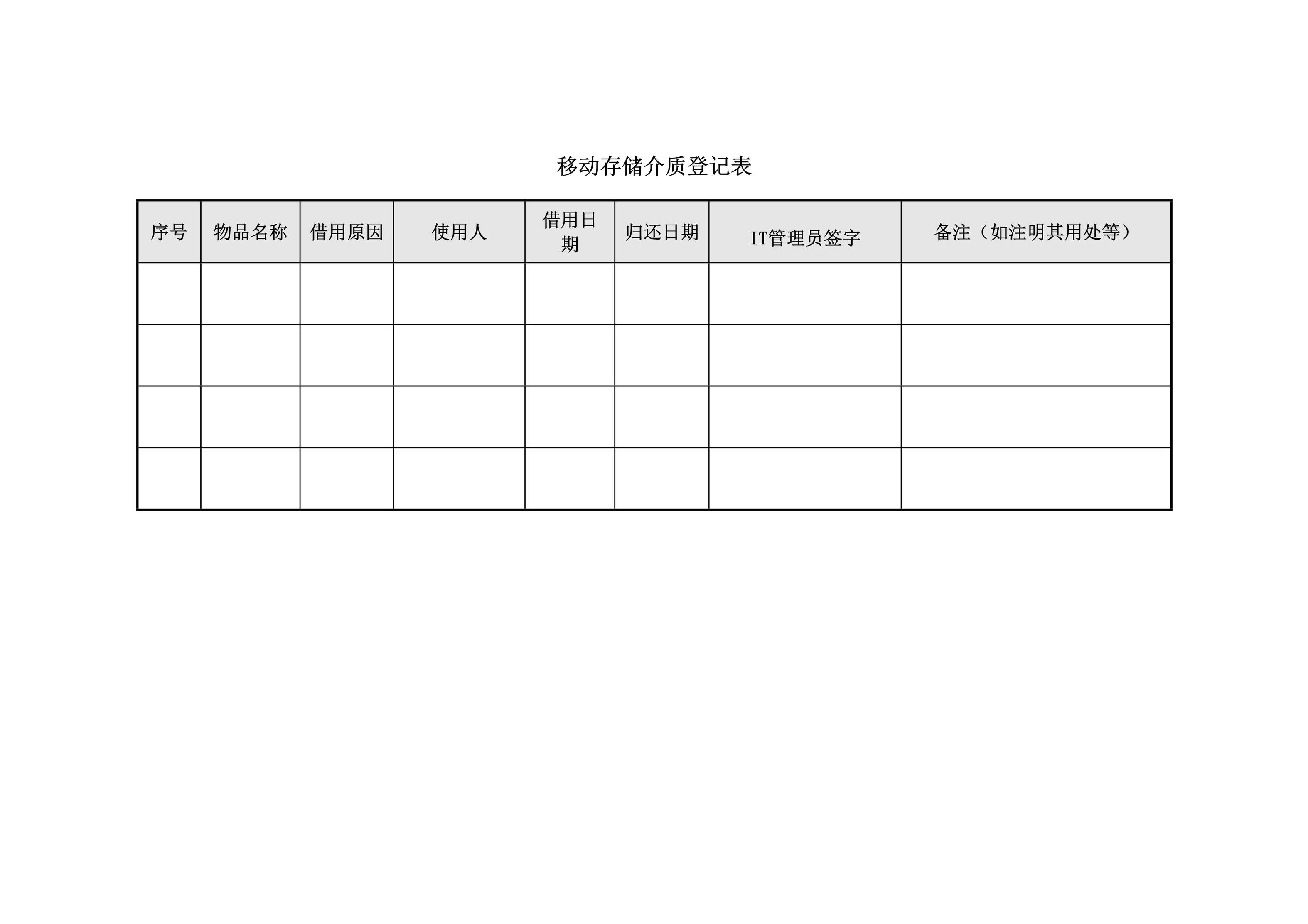 “信息技术公司存储介质登记表DOC”第1页图片