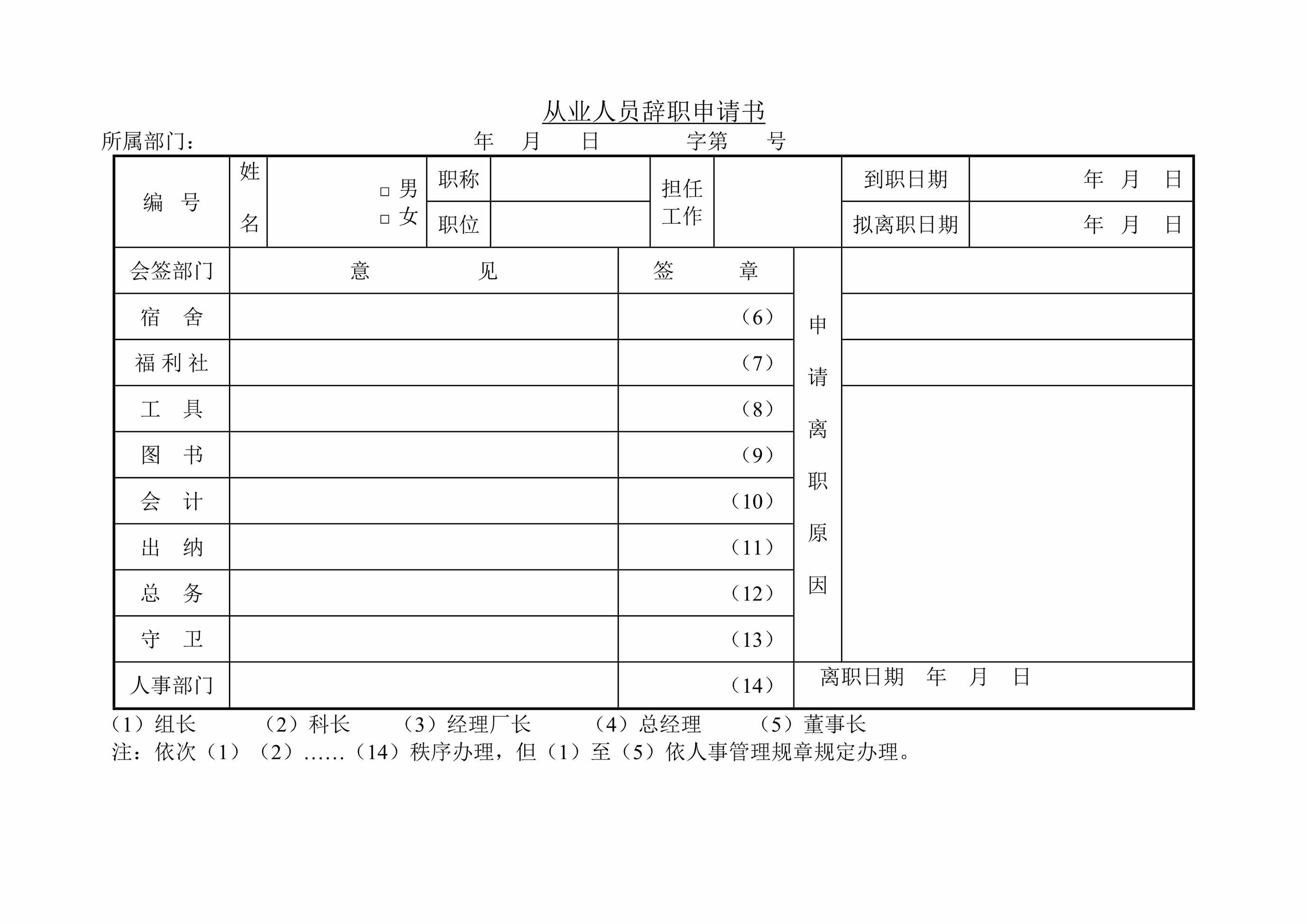 “第二节从业人员辞职申请书DOC”第1页图片