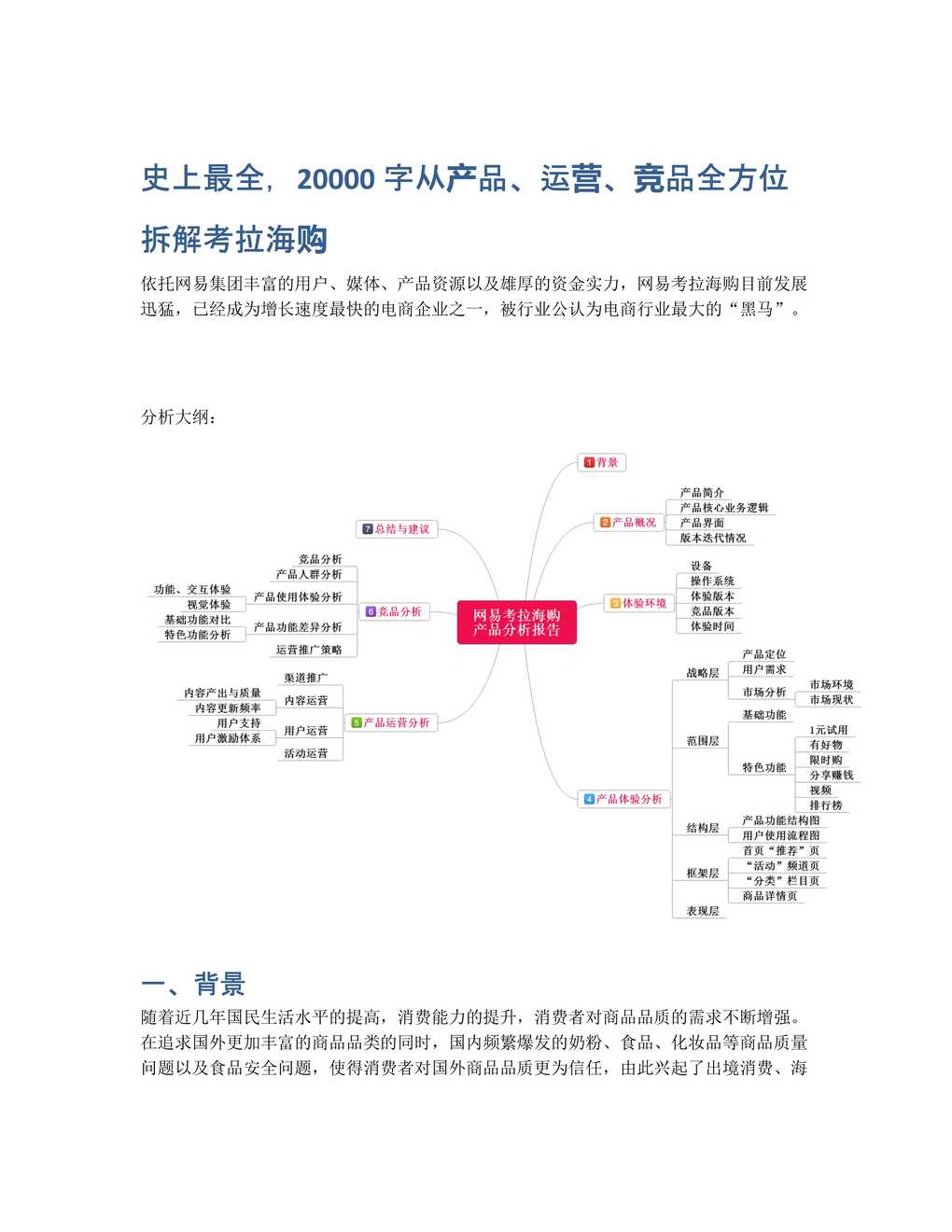 “史上最全_2字从产品、运营、竞品全方位拆解考拉海购PDF”第1页图片