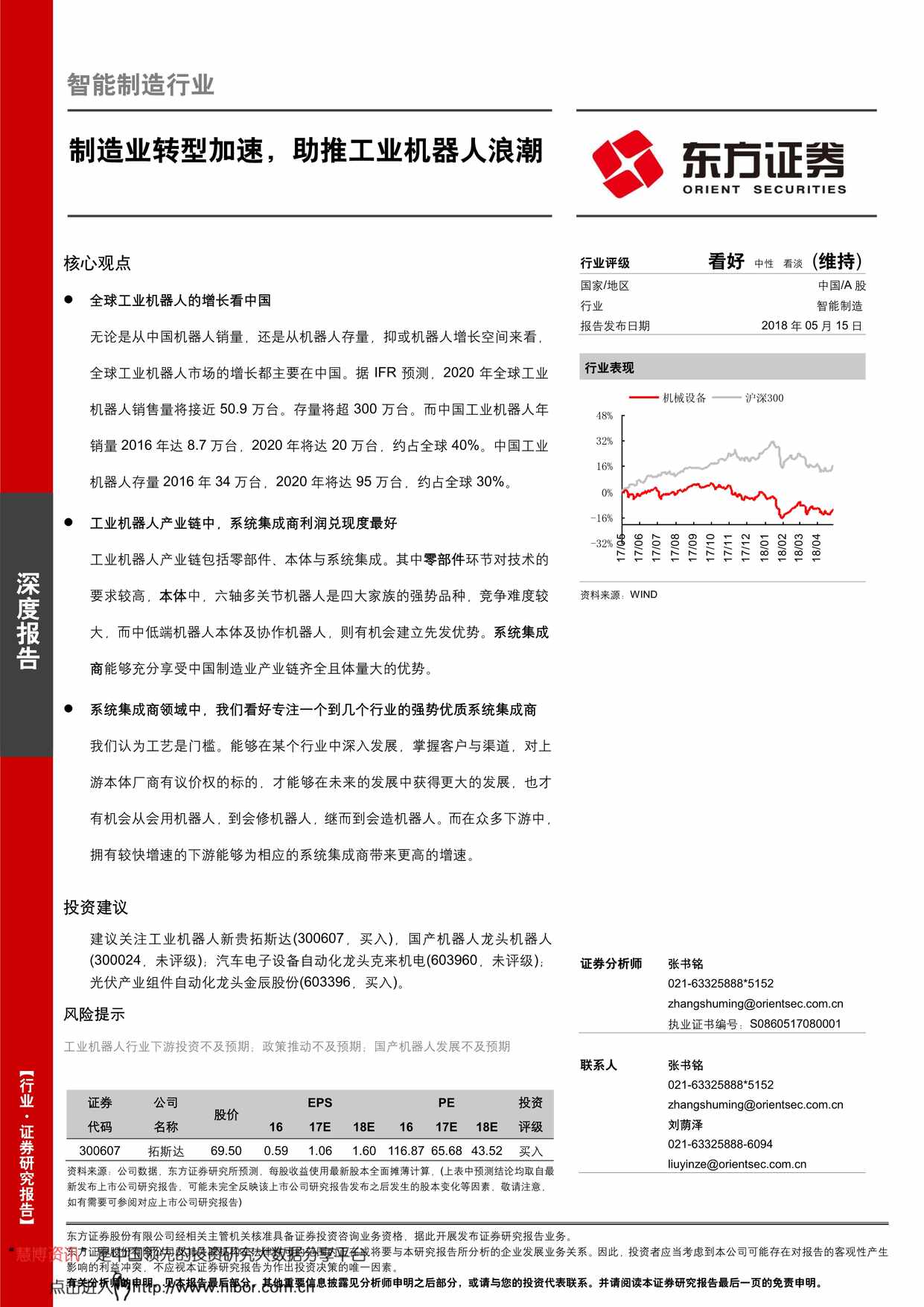 “智能制造欧亿·体育（中国）有限公司_制造业转型加速_助推工业机器人浪潮PDF”第1页图片