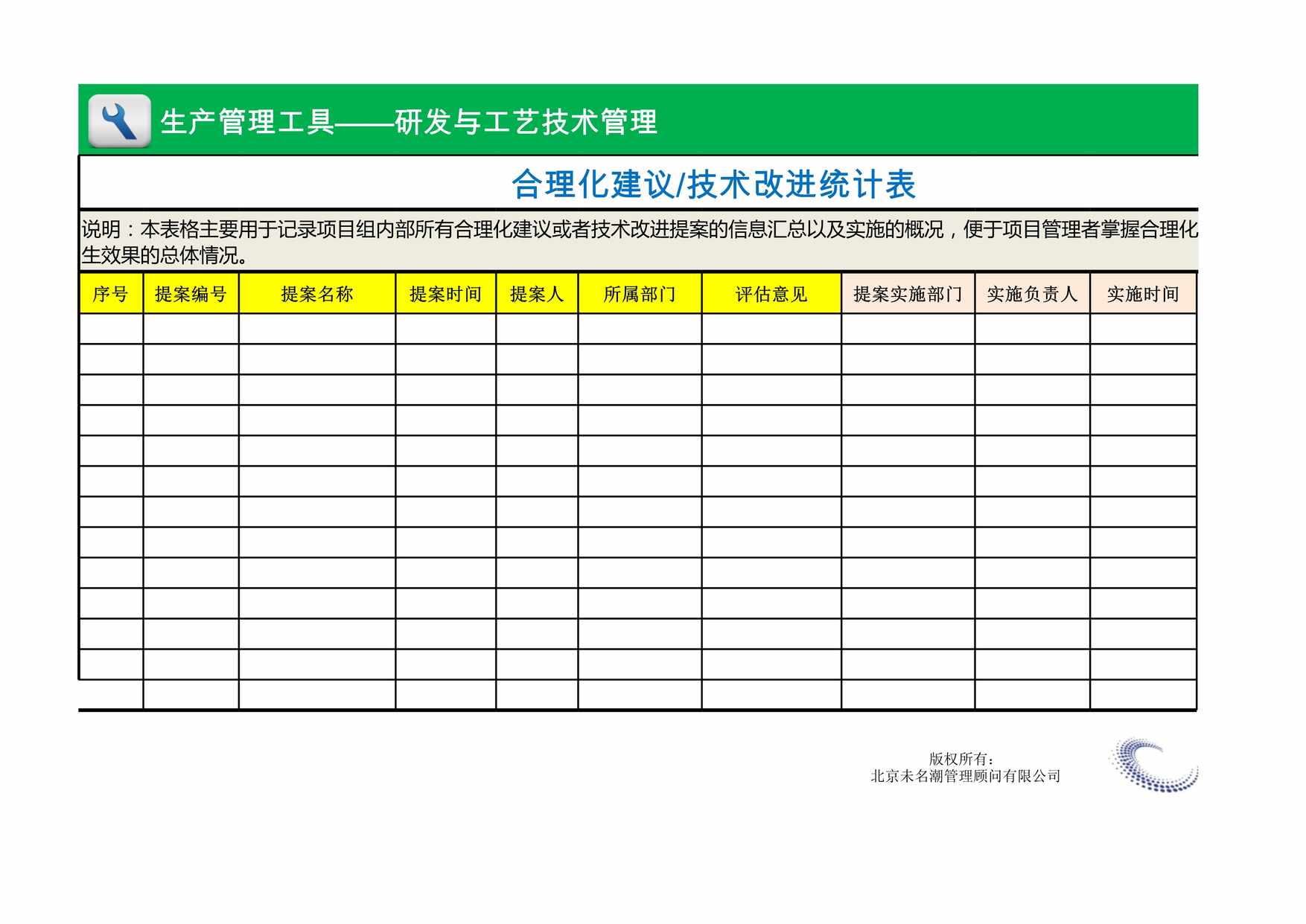 “合理化建议技术改进统计表XLS”第1页图片