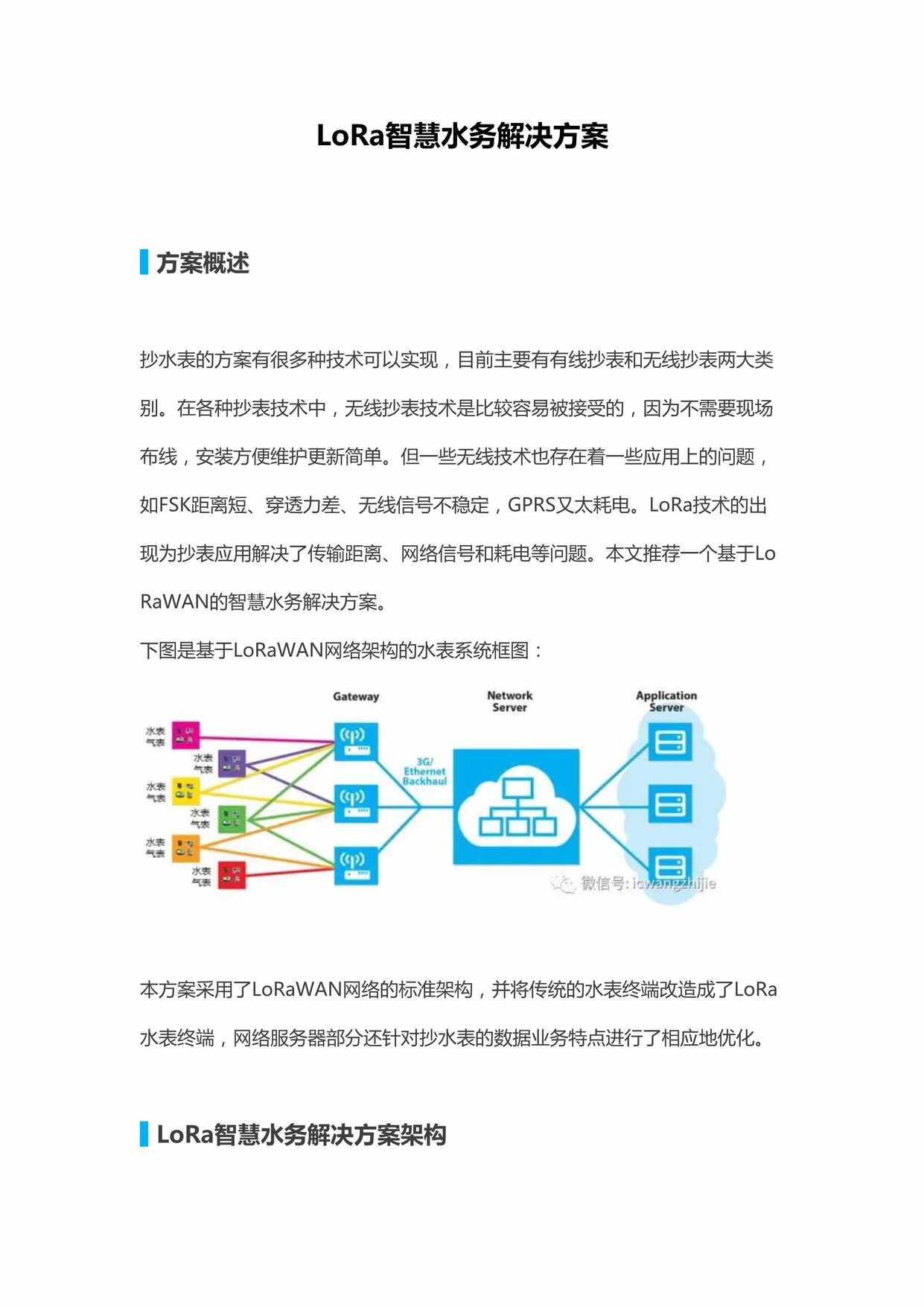 “LoRa智慧水务解决方案DOC”第1页图片