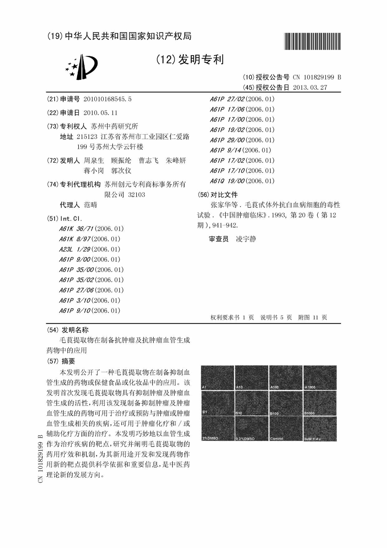 “CN1545_5B毛茛提取物在制备抗肿瘤及抗肿瘤血管生成药物中的应用PDF”第1页图片