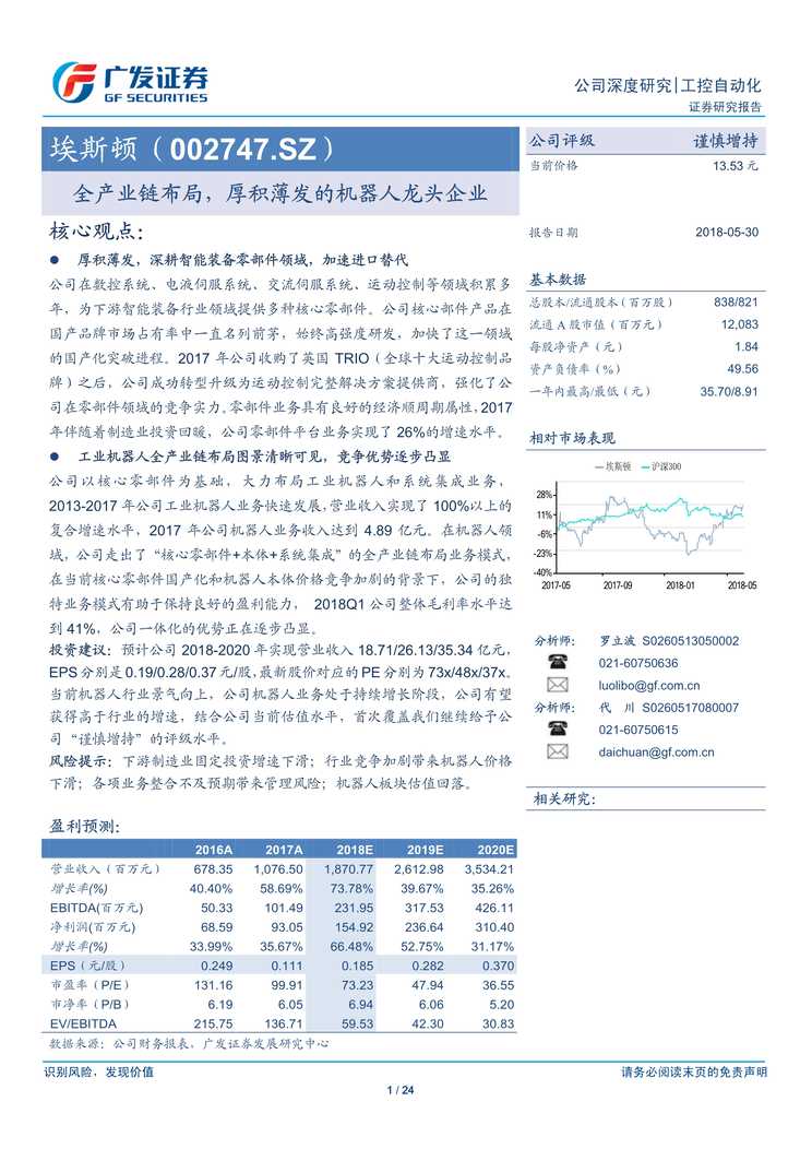 “埃斯顿(47)_全产业链布局_厚积薄发的机器人龙头企业PDF”第1页图片