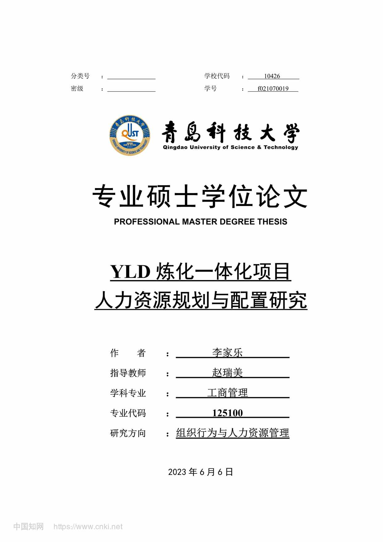 “YLD炼化一体化项目人力资源规划与配置研究_MBA毕业论文PDF”第1页图片