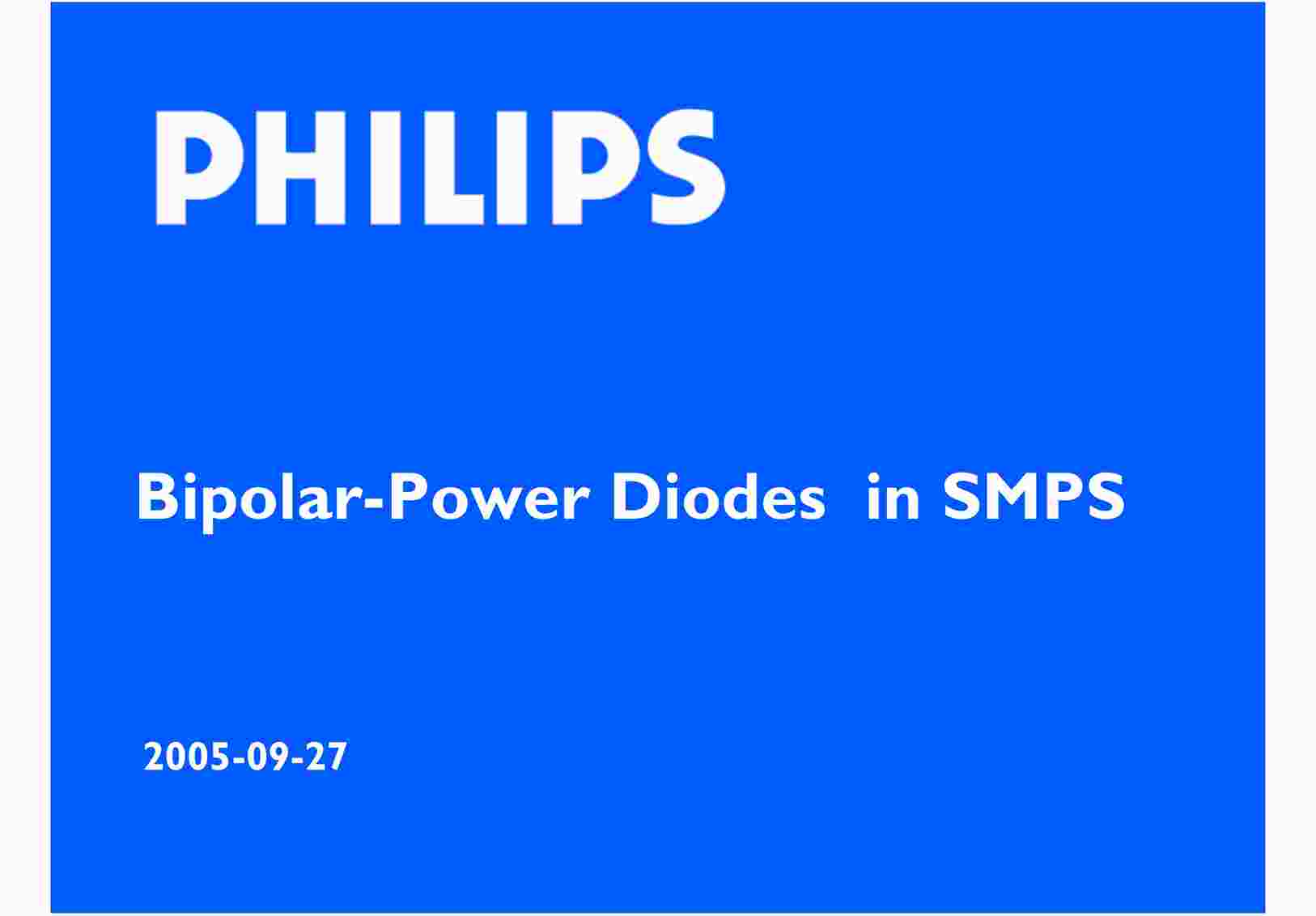 “PHILIPS快恢复二极管应用欧亿·体育（中国）有限公司（SMPS）PDF”第1页图片