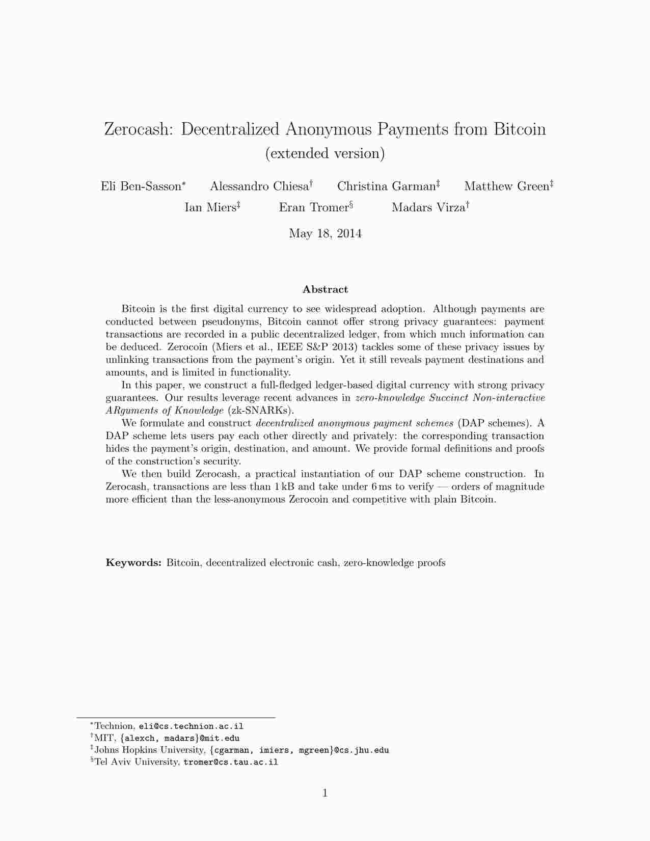 “zerocash-extended-20140518PDF”第1页图片