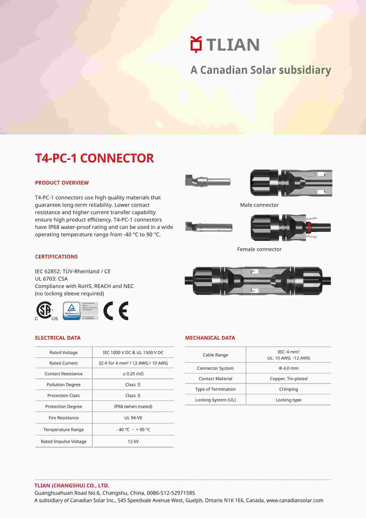 “tlian-datasheet-t4pc1_connector-v5.53enPDF”第1页图片