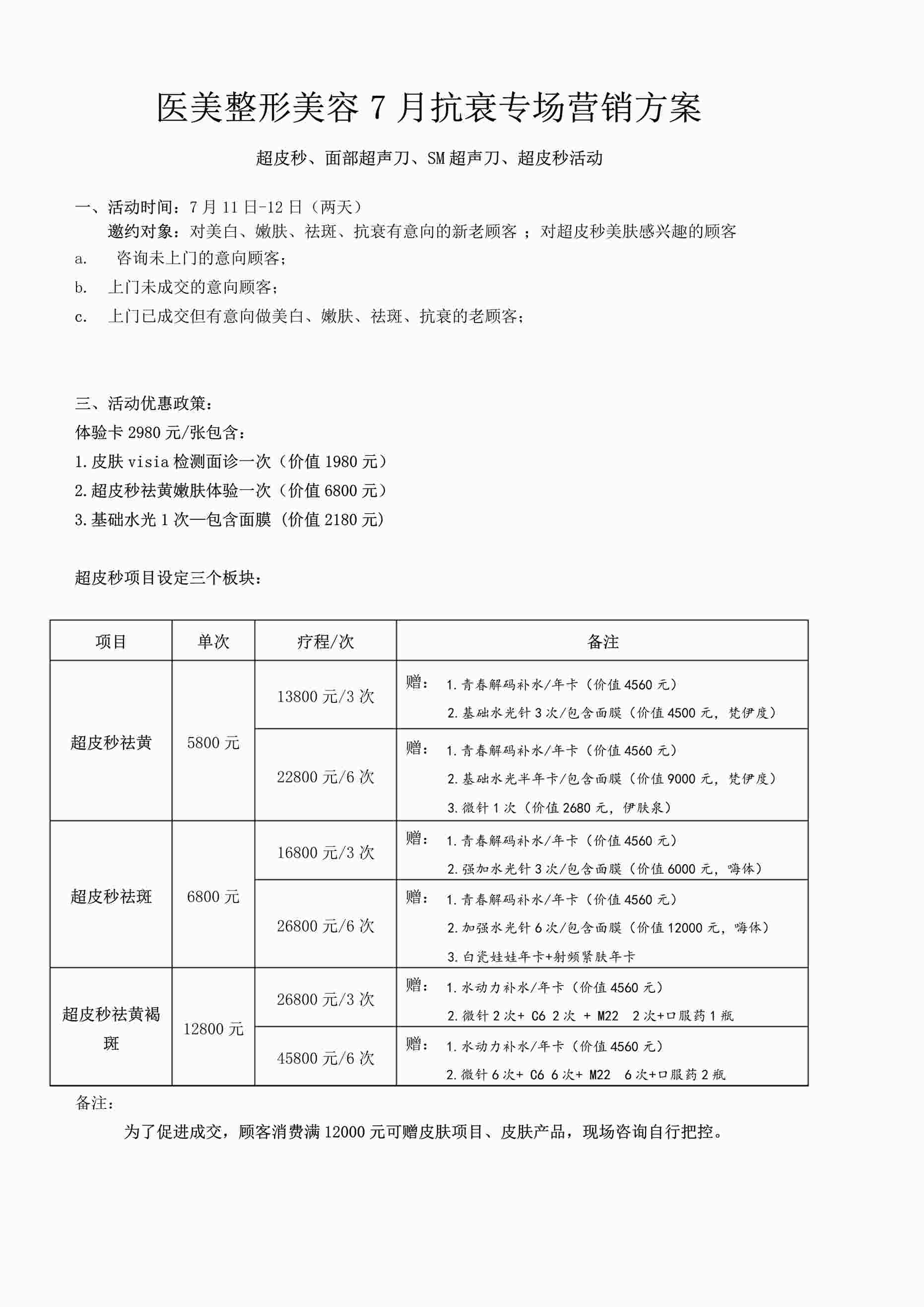 “医美整形美容7月抗衰专场营销方案PDF”第1页图片