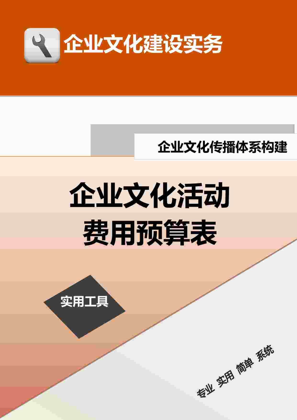 “企业文化活动费用预算表DOCX”第1页图片