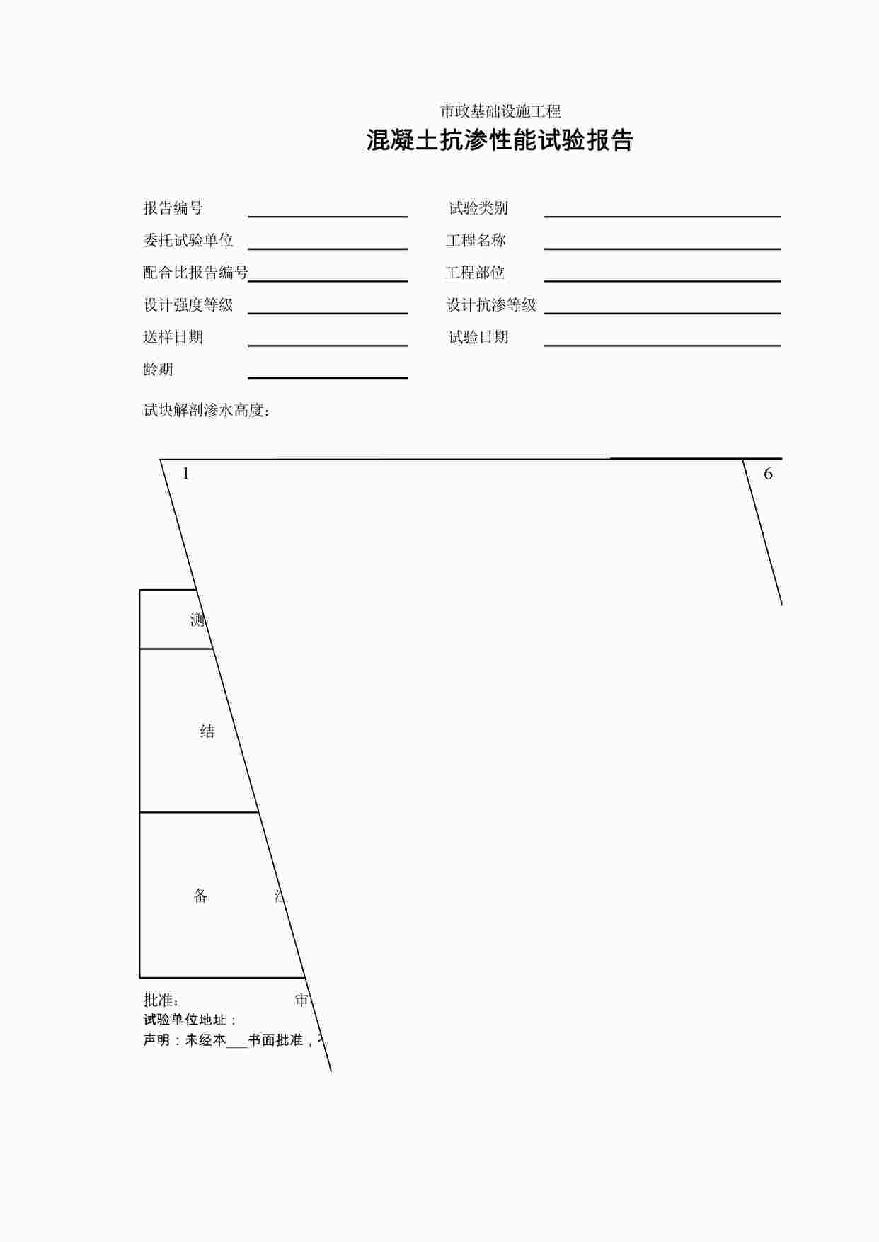 “混凝土抗渗性能试验报告XLS”第1页图片