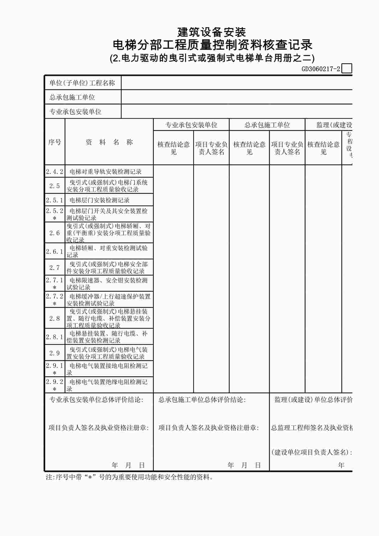 “电力驱动的曳引式或强制式电梯单台用册之2XLS”第1页图片