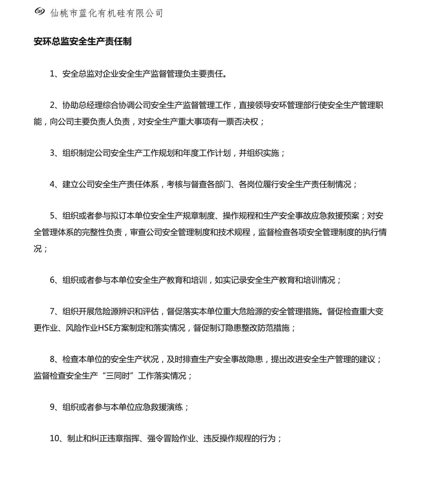 “2020年度安全生产责任制(安全总监)DOC”第1页图片