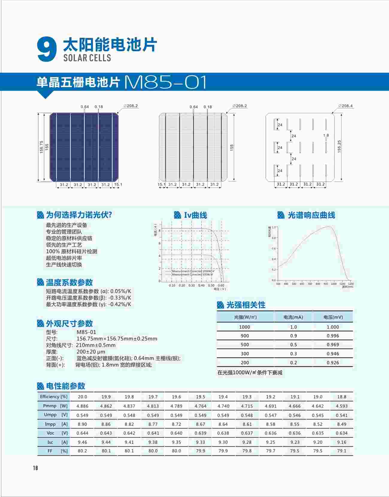 “《单晶五栅电池片M85》PDF”第1页图片