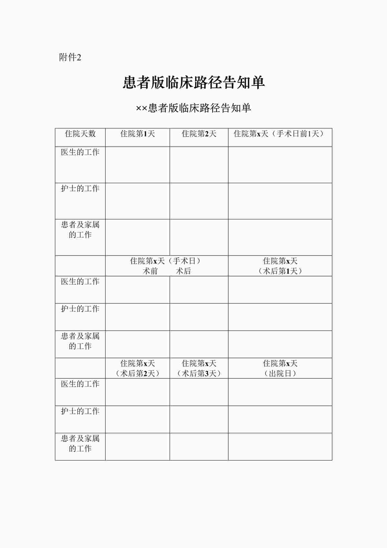 “人面医院患者版临床路径告知单DOC”第1页图片