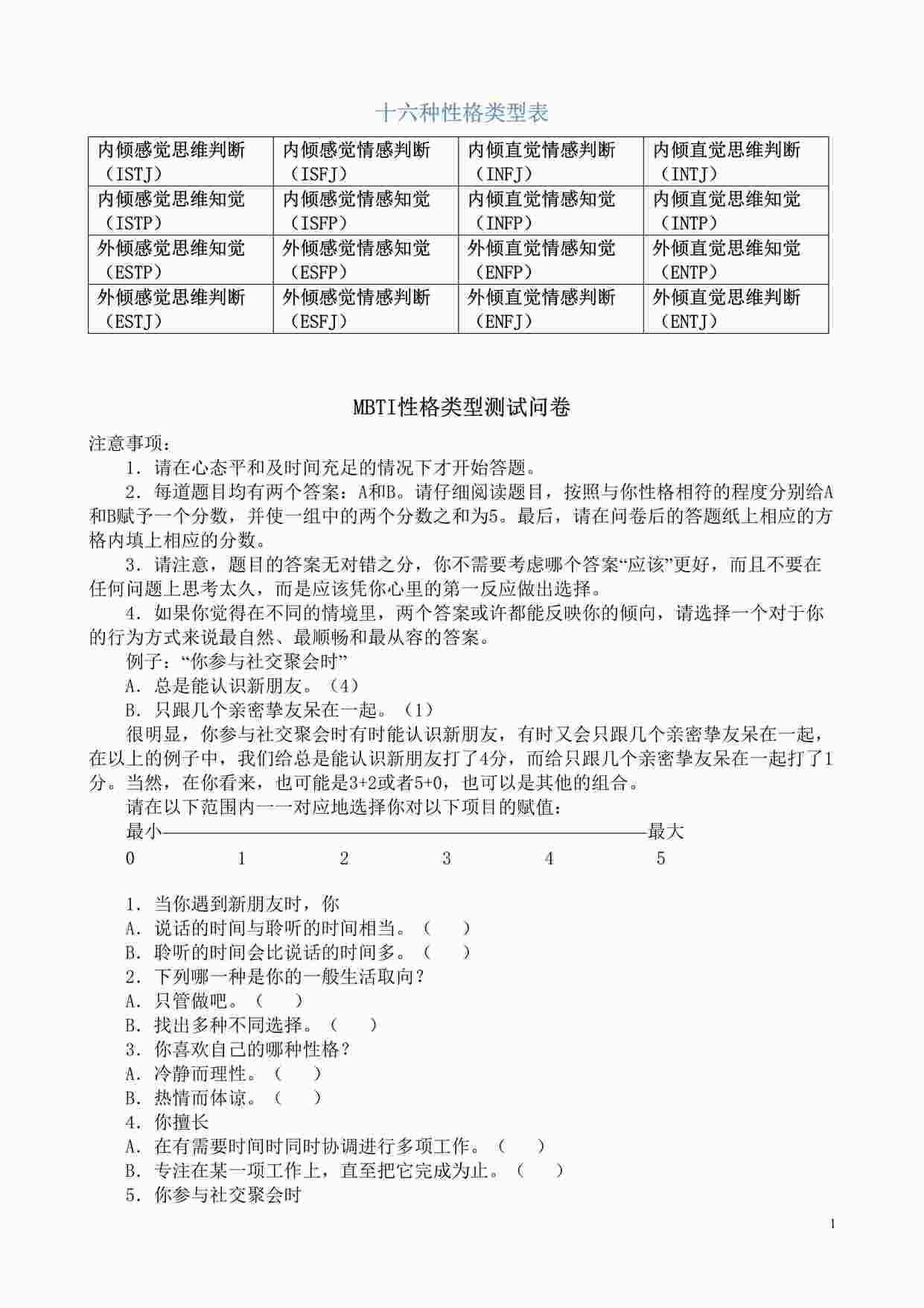 “BTI职业性格测试及解析(最完整版)DOC”第1页图片