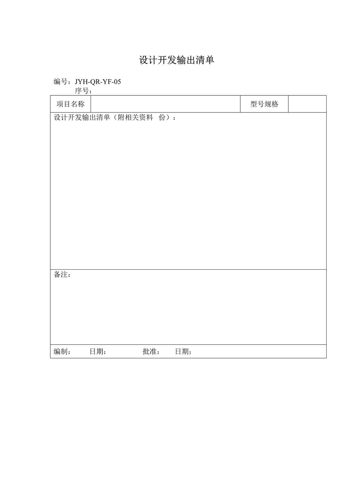 “设计开发输出清单-极友汇软件开发公司新版质量环境健康三合一体系DOCX”第1页图片