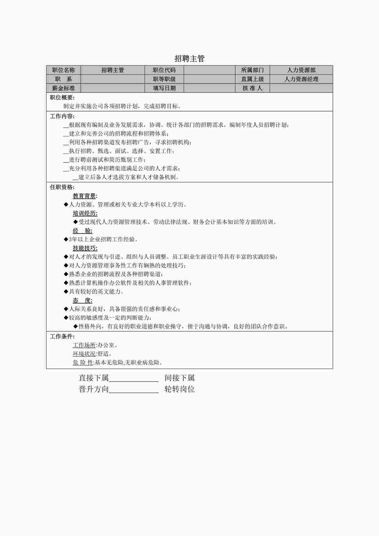 “招聘主管DOC”第1页图片