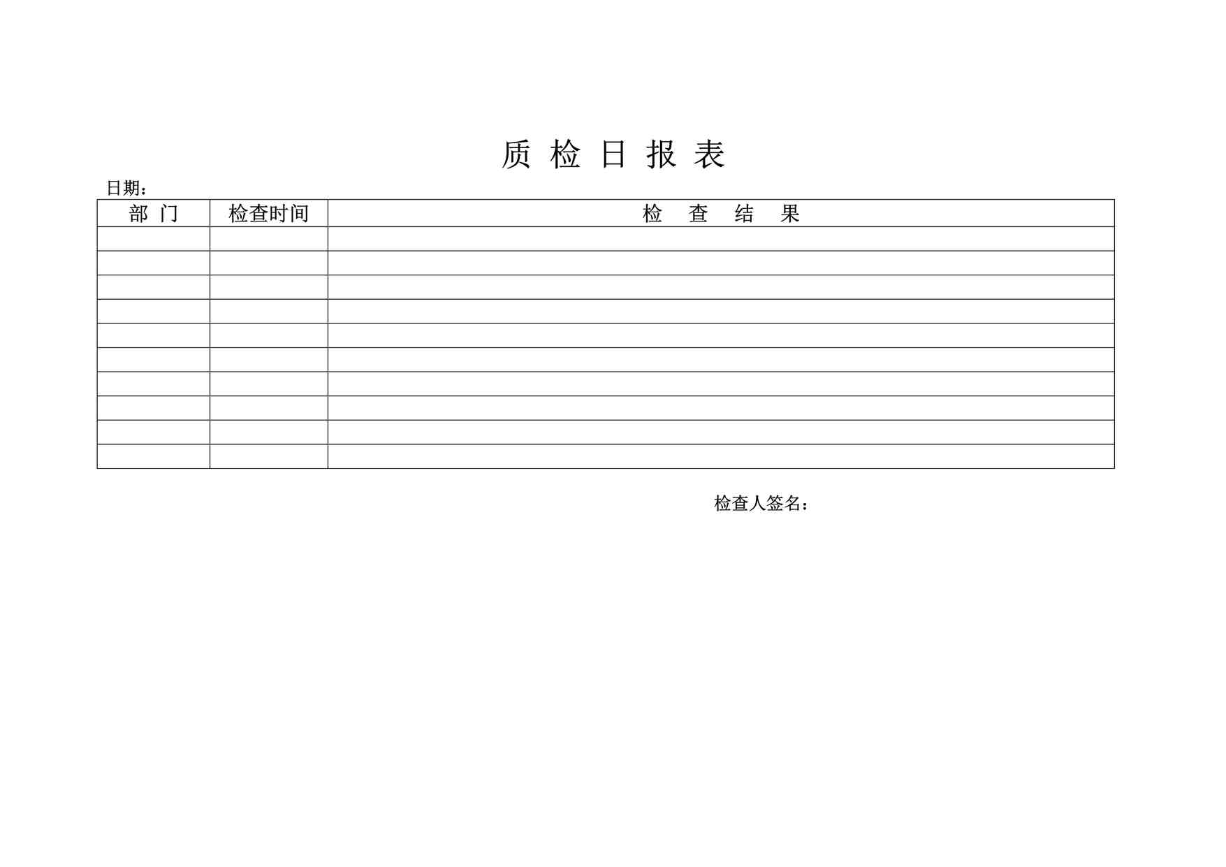 “某酒店质检日报表-1页DOC”第1页图片