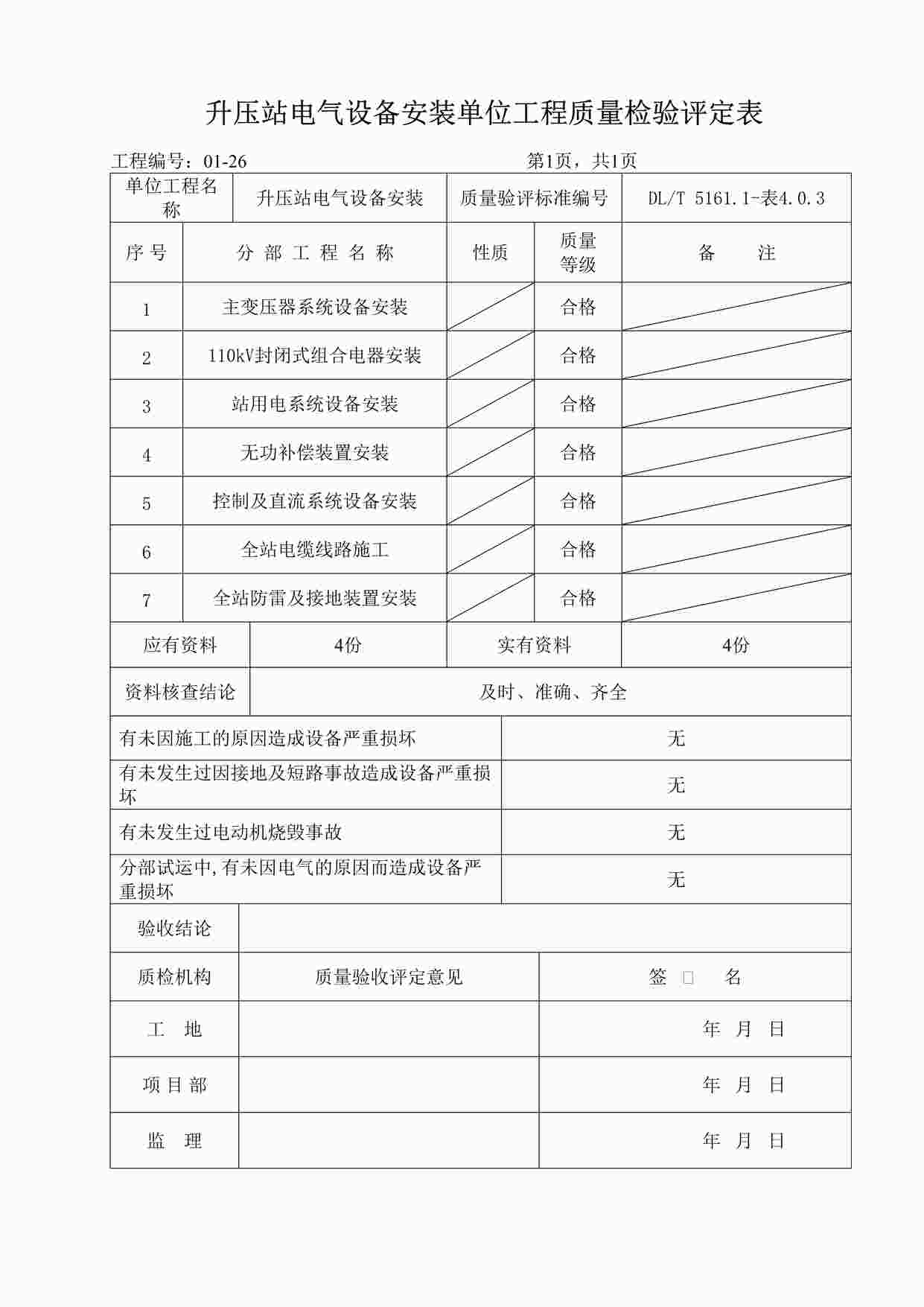 “升压站电气设备安装单位工程DOC”第1页图片