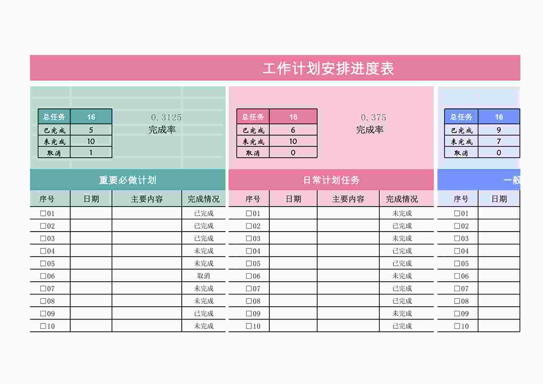 “2025年工作计划安排进度表XLSX”第1页图片