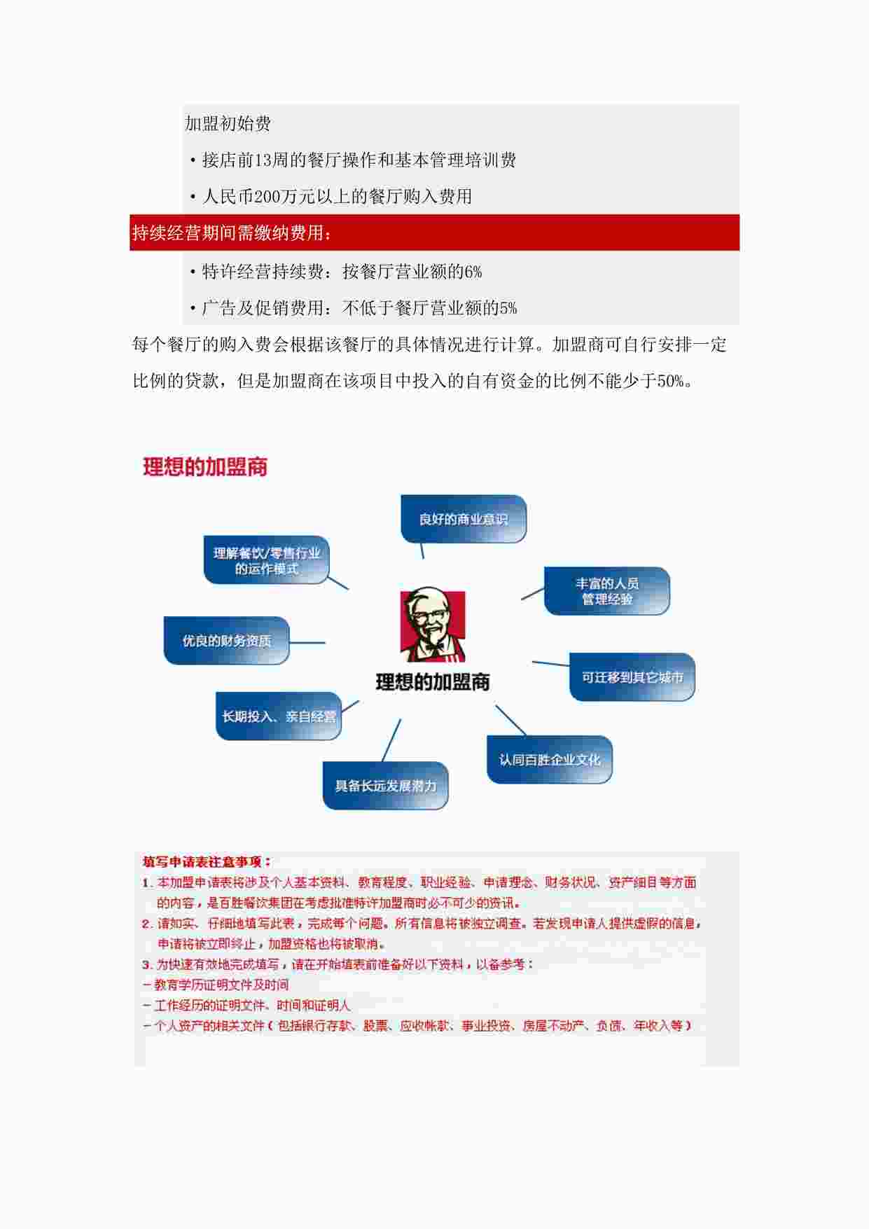 “肯德基快餐KFC加盟须知DOCX”第1页图片