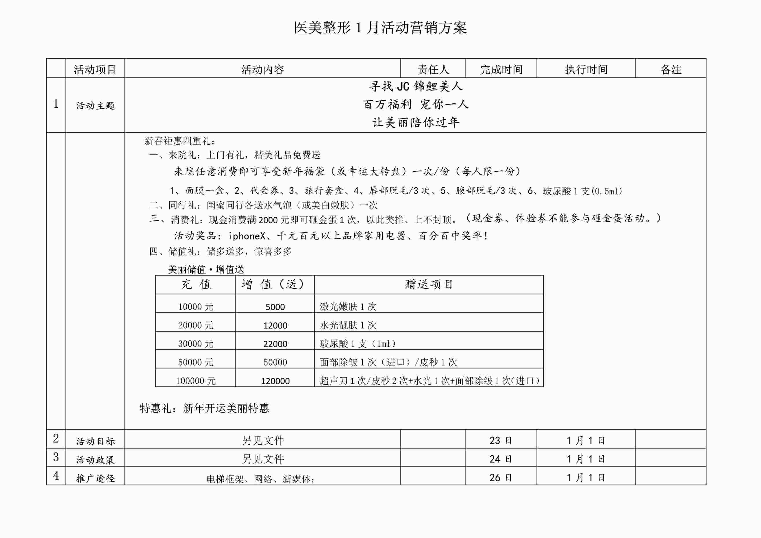 “医美整形1月活动营销方案PDF”第1页图片