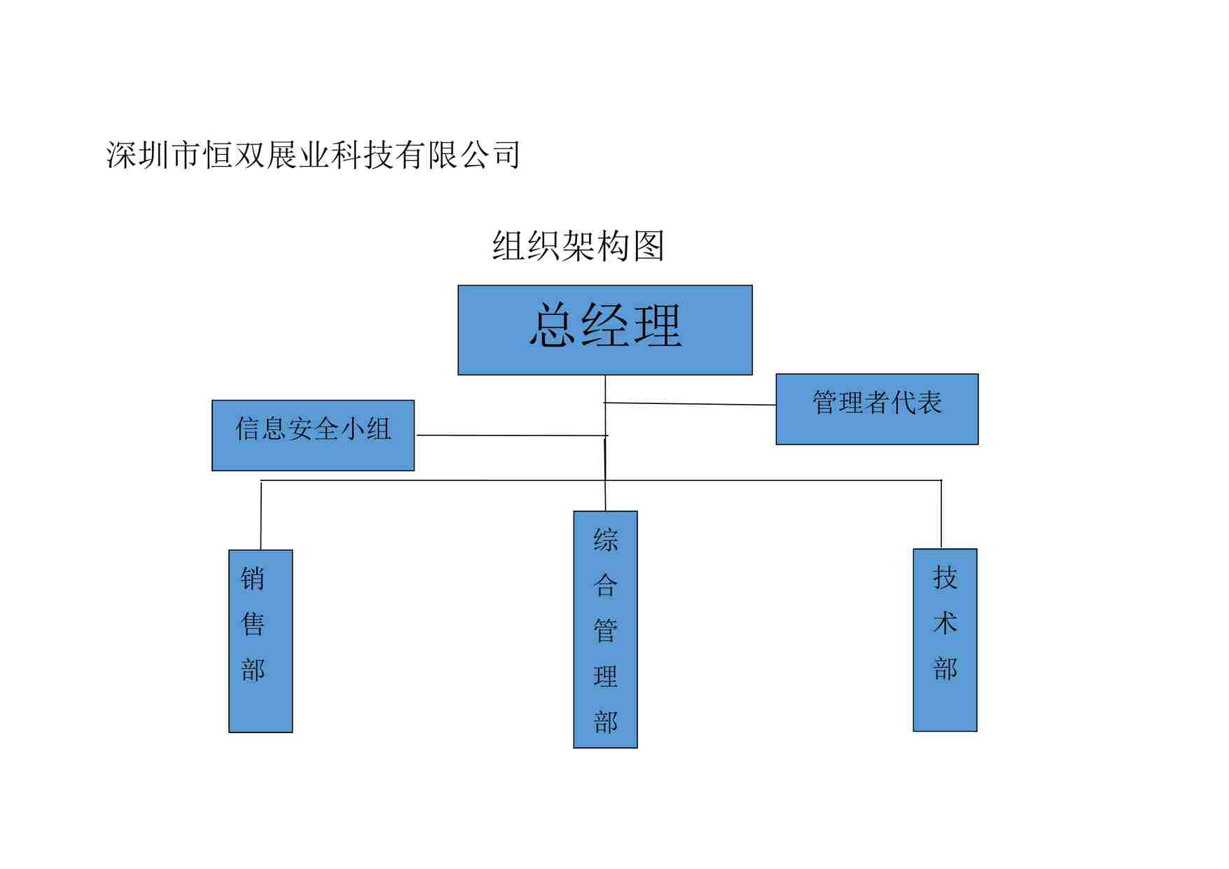 “深圳恒双展业科技公司组织架构图DOCX”第1页图片