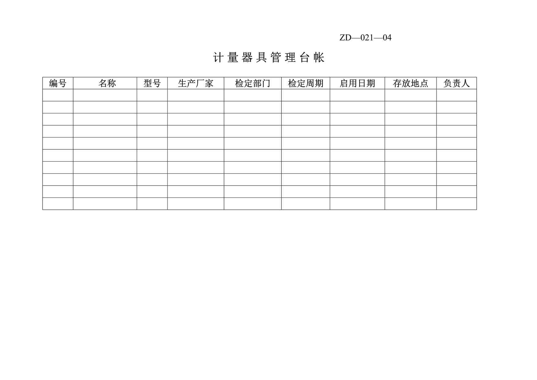 “康威医药计量器具管理台帐DOC”第1页图片