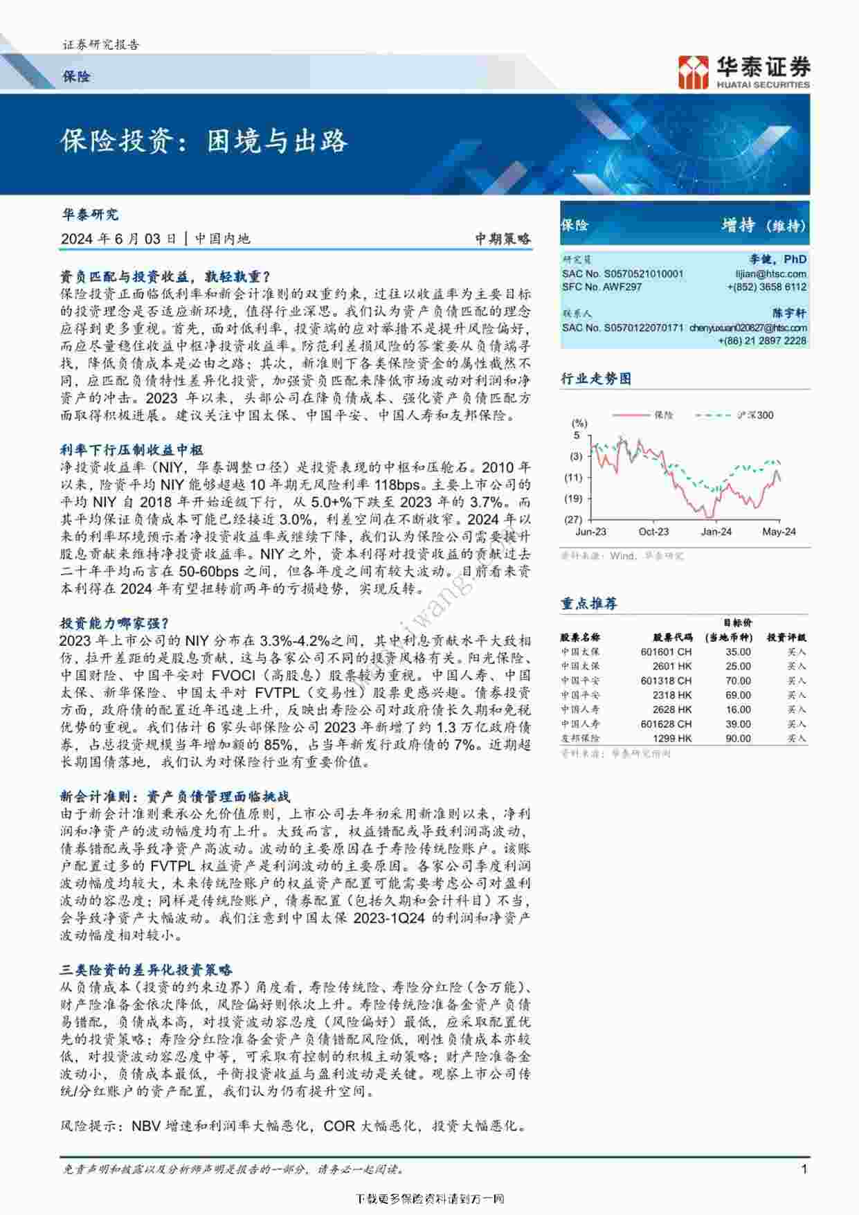 “2024保险欧亿·体育（中国）有限公司中期策略保险投资困境与出路PDF”第1页图片