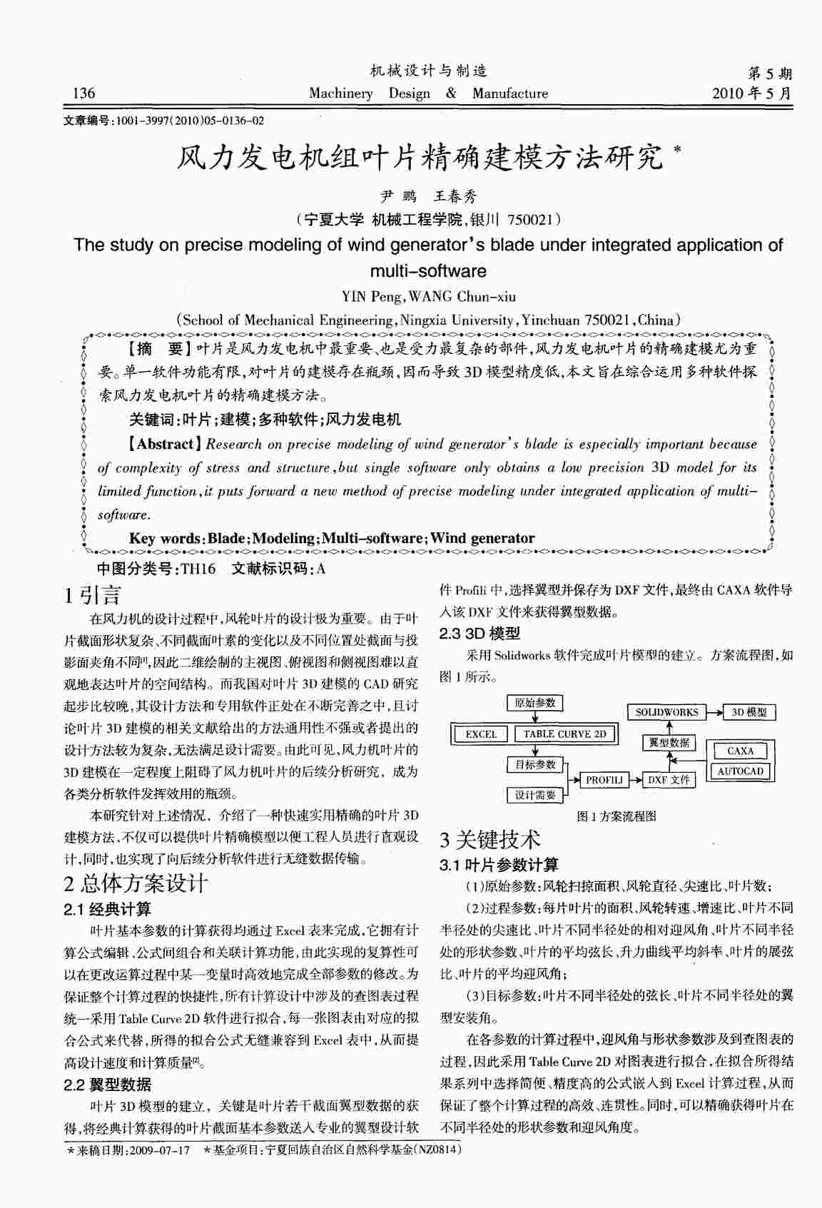 “风力发电机组叶片精确建模方法研究PDF”第1页图片